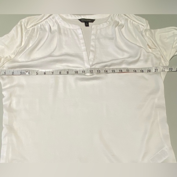 Banana Republic White Long-Sleeve Satin-Front Top, size L - Picture 6 of 8